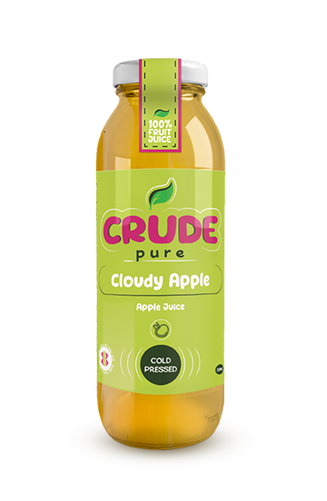 250ml glass bottle of cloudy apple made from cold pressed apple juice